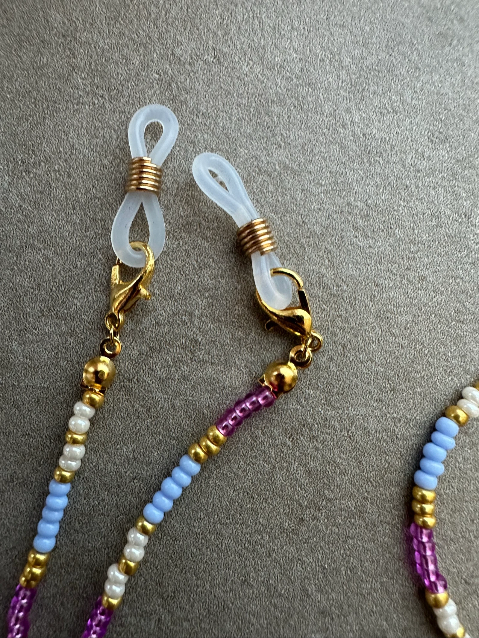 Eyeglass strap pink, cream and light blue – photo 2